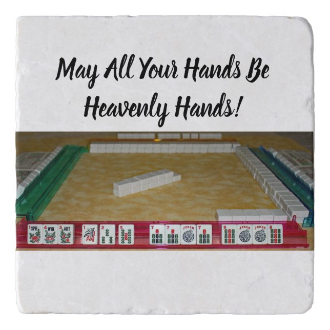 Mahjong Heavenly Hand Stone Magnet Trivet (Front)