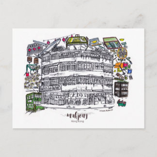 Mahjong in Hong Kong Postcard