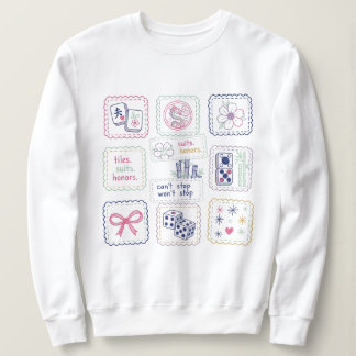 Mahjong Inspired Tiles & Lucky Charms Collage Sweatshirt