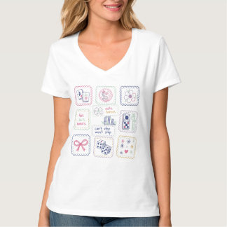 Mahjong Inspired Tiles & Lucky Charms Collage T-Shirt