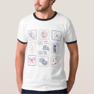 Mahjong Inspired Tiles & Lucky Charms Collage T-Shirt