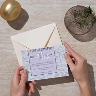 Mahjong Invitation with Tiles and Toile