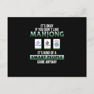 Mahjong Is A Smart People Game Mahjong Player Postcard