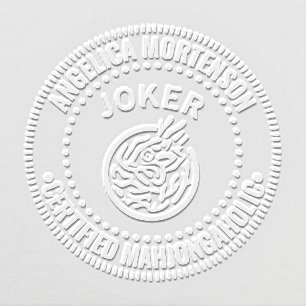 Mahjong Joker “Certified Mahjongaholic” Name Embosser