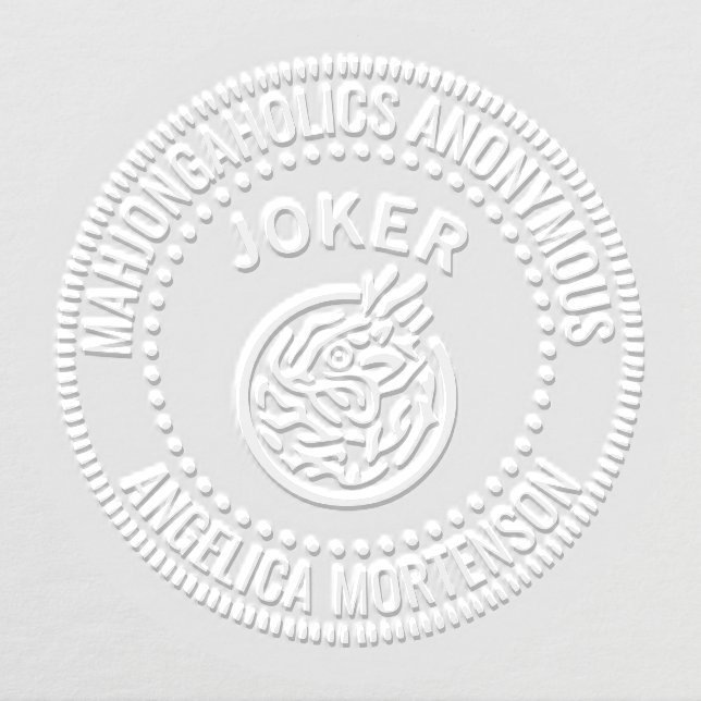 Mahjong Joker “Mahjongaholics Anonymous” Name Embosser (Design)