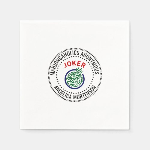 Mahjong Joker “Mahjongaholics Anonymous” Name Napkins