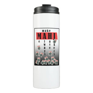 mahjong jokers logo thermal tumbler