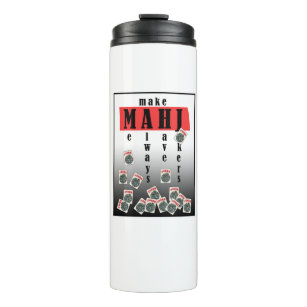 mahjong jokers logo thermal tumbler