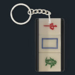 Mahjong keychain with dragon symbols<br><div class="desc">Cute mahjong keychain with red dragon,  white dragon and green dragon</div>