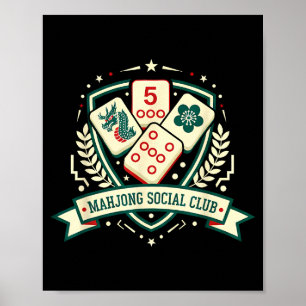 Mahjong Lover Chinese Game Night Funny Mahjong Soc Poster