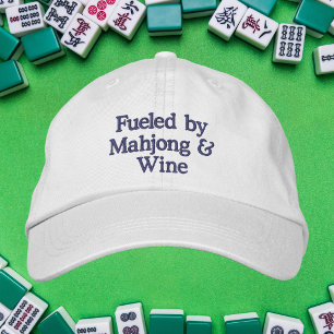 Mahjong Lover / Fueled by Mahjong & Wine Embroidered Baseball Cap