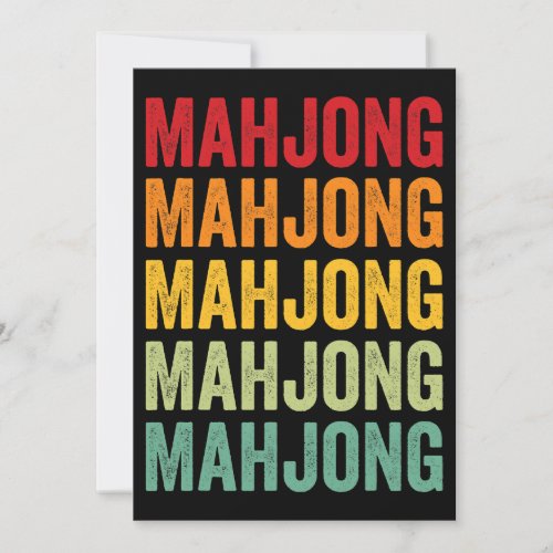 Mahjong Lover Mahjong Hobbyist Rainbow Design Invitation