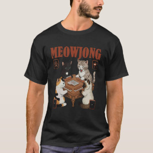 Mahjong Lover Mahjong Player Cat Lover Cat Mom Meo T-Shirt
