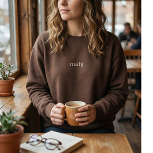 Mahjong Lover Simple Minimalist Trendy Modern Embroidered Sweatshirt