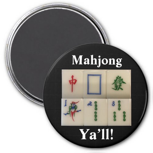 Mahjong magnet funny with bamboo tiles