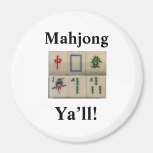 Mahjong magnet funny with bamboo tiles