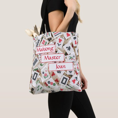 Mahjong Master Custom Name Tote Bag