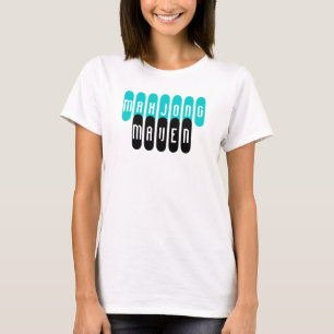 mahjong maven aqua black fashionable players shirt