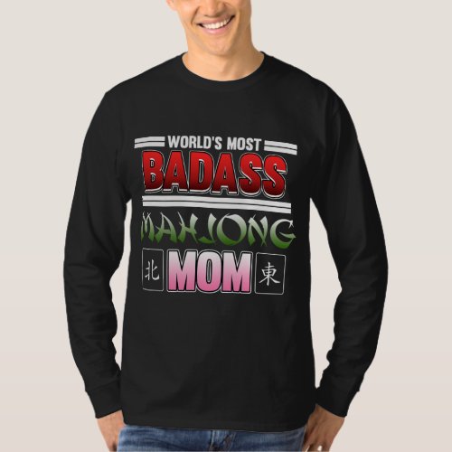 Mahjong Mom Game Mahjong Player Games Graphic  T_Shirt