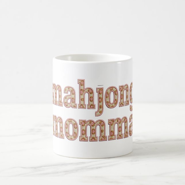 Mahjong Momma Retro Varsity Pattern Gift Coffee Mug (Center)