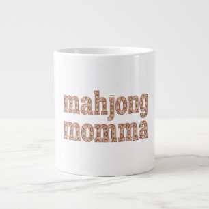 Mahjong Momma Retro Varsity Pattern Gift Giant Coffee Mug