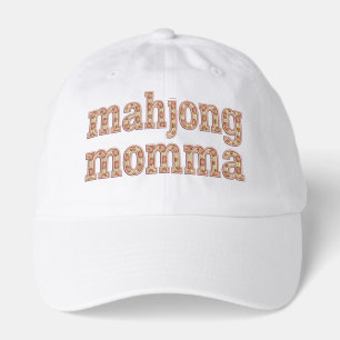 Mahjong Momma Retro Varsity Pattern Gift Hat