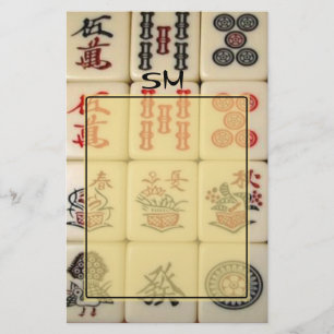 Mahjong monogram stationery