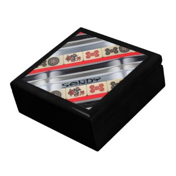 Mahjong Monogrammed Jewelry Box by harcordvalleyranch at Zazzle