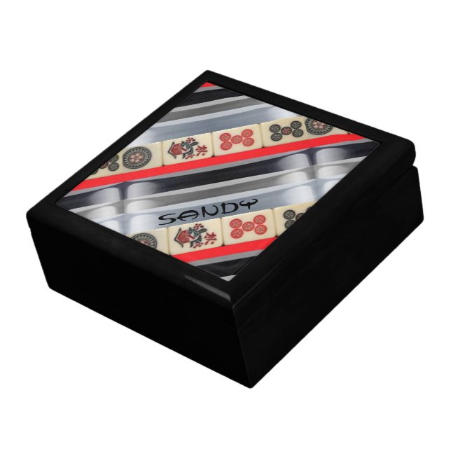Mahjong monogrammed jewelry box (Side)