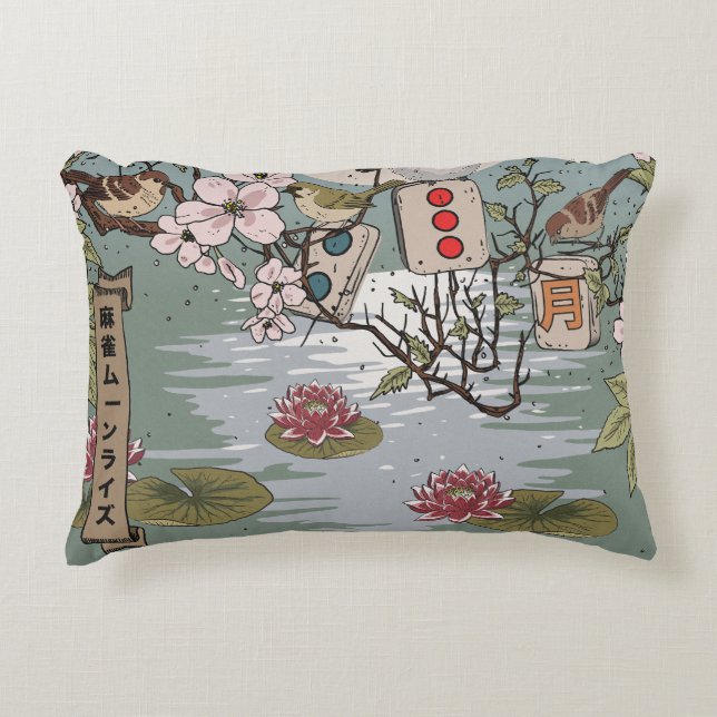 Mahjong Moonrise Accent Pillow (Front)