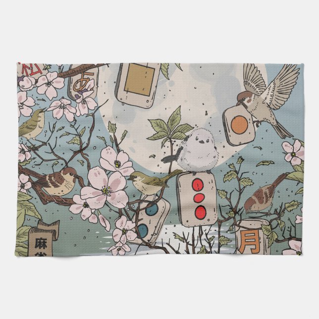 Mahjong Moonrise Kitchen Towel (Horizontal)