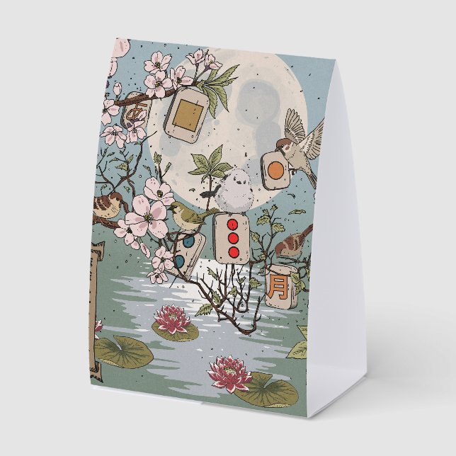 Mahjong Moonrise Paper Table Tent (Front)