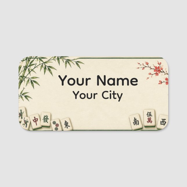 Mahjong Name Tag (Front)