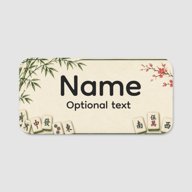 Mahjong Name Tag (Front)