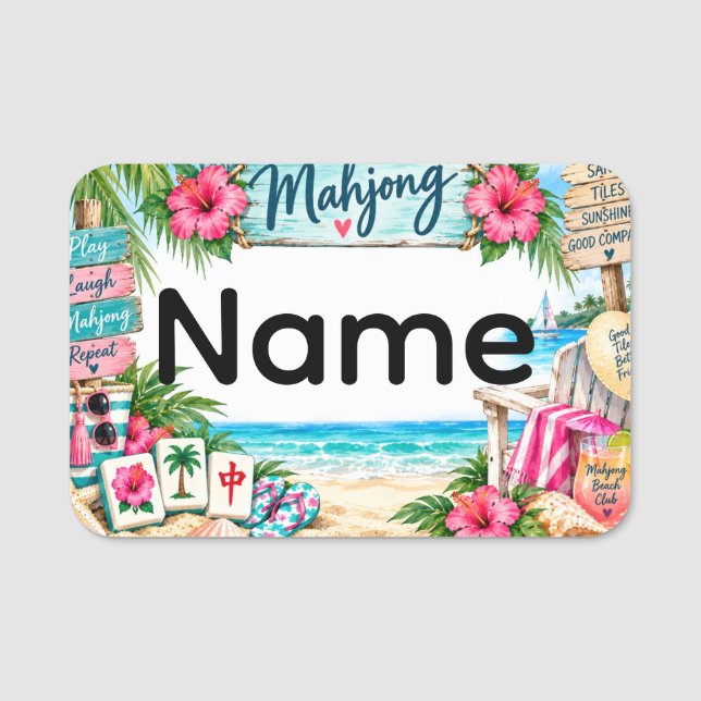 Mahjong Name Tag (Front)