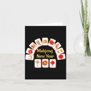 Mahjong New Year 2026 Horse Illustration Card
