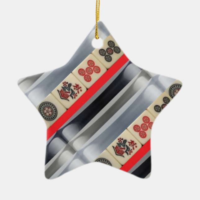 Mahjong Oriental Ceramic Ornament (Front)