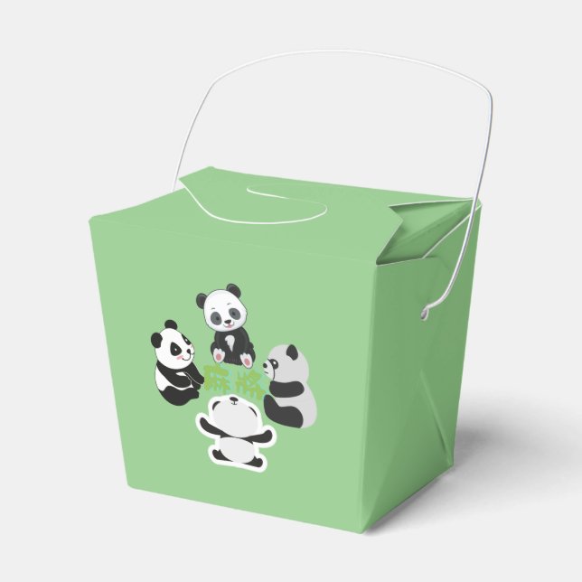Mahjong Panda Cute Funny Favor Box (Front Side)