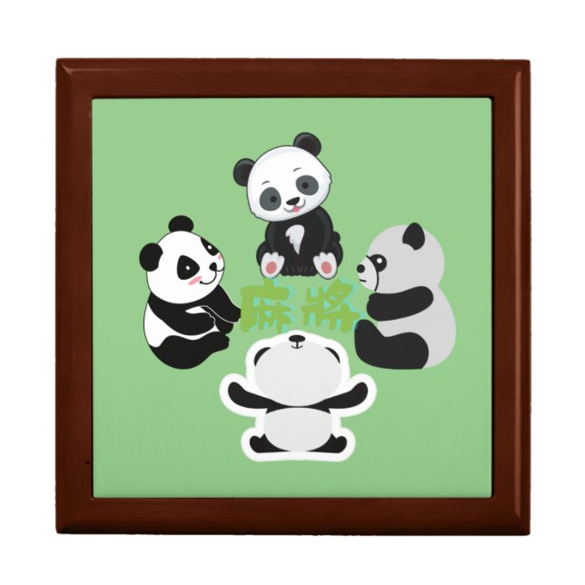 Mahjong Panda Cute Funny Gift Box (Front)