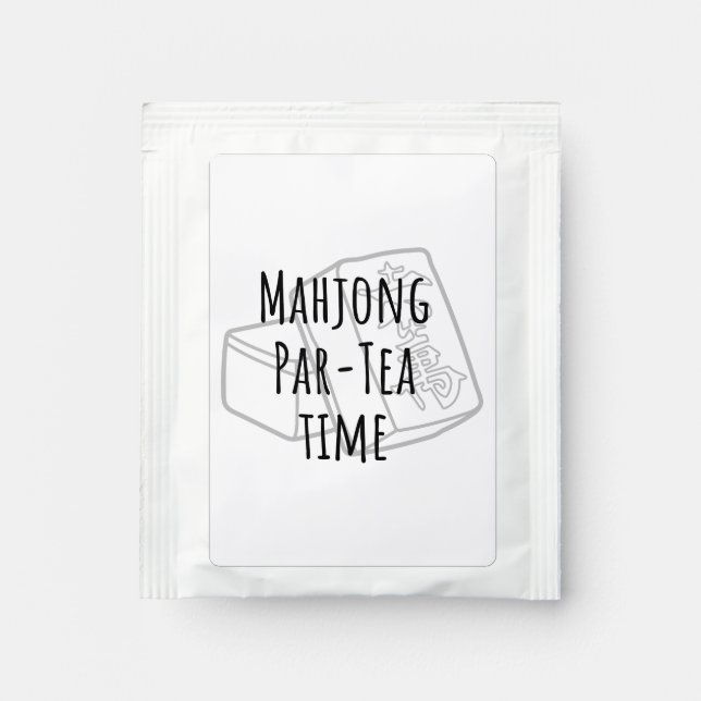 Mahjong par-tea time | Funny mahjong Tea Bag Drink Mix (Front)