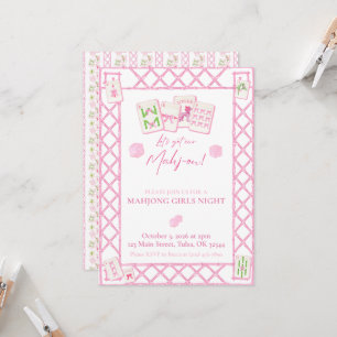 Mahjong Party Invitation, Girls Night Coquette