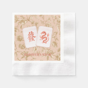 Mahjong Party Napkin, Toile Napkins