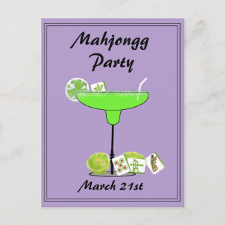 Mahjong Party Postcard Invitation