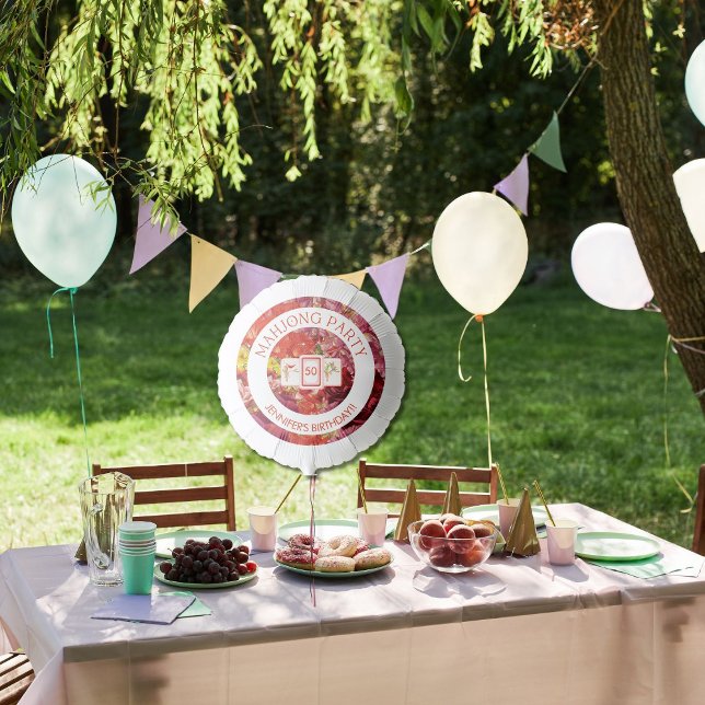 Mahjong Party Rich Bold Floral Custom Balloon (Creator Uploaded)