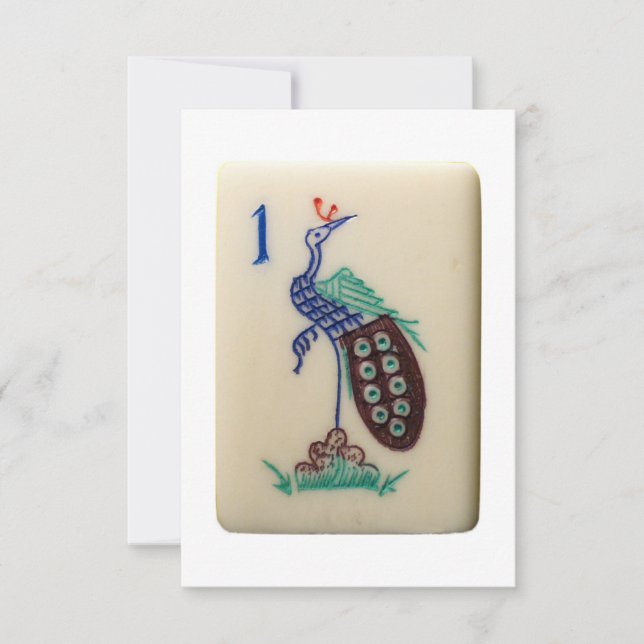 Mahjong Peacock tile invitation (Front)