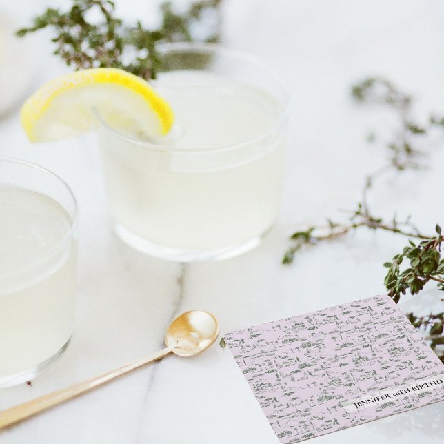 Mahjong Personalized Purple toile  Square Paper Coaster (Creator Uploaded)