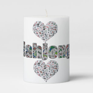 Mahjong Pillar Candle