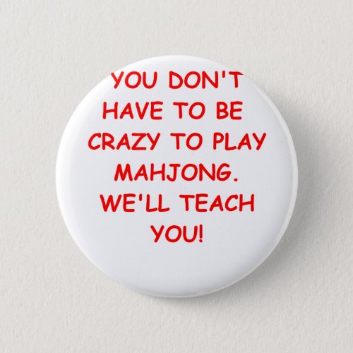 mahjong pinback button