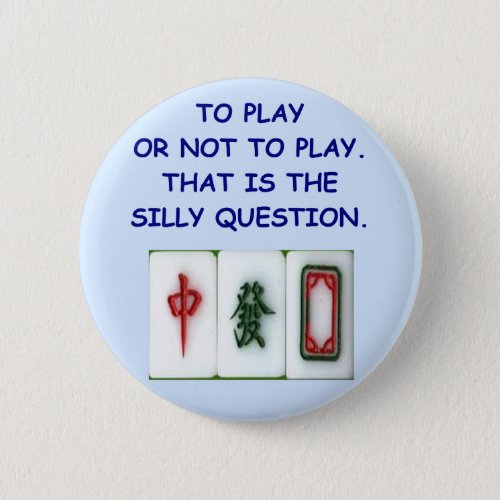 mahjong pinback button