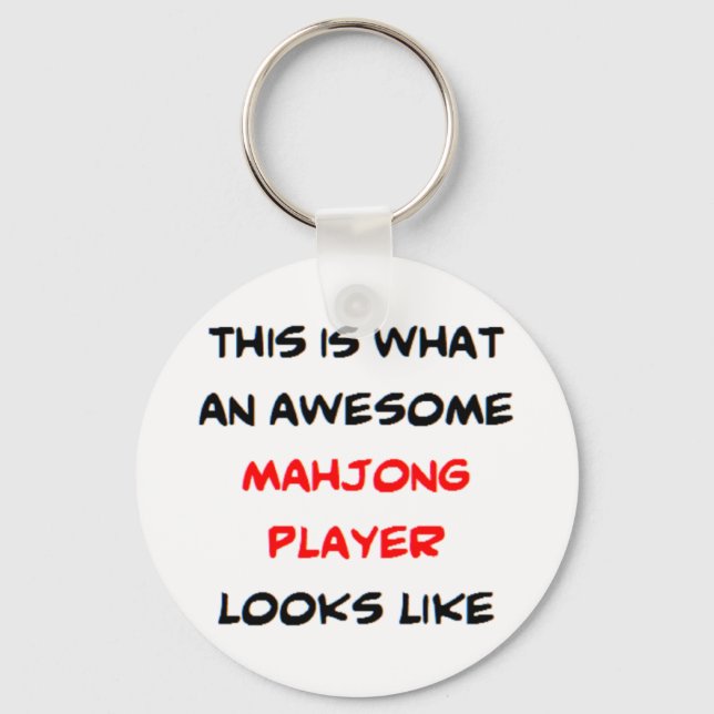 mahjong player, awesome keychain (Front)